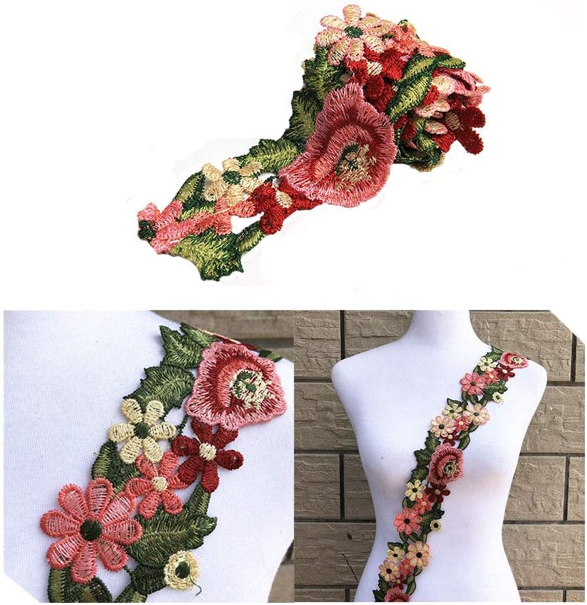 Acxico 1 Size Ethnic feng Shui Embroidered Color lace Ribbon Multicolor Embroidery Clothing DIY Wedding Sewing Accessories