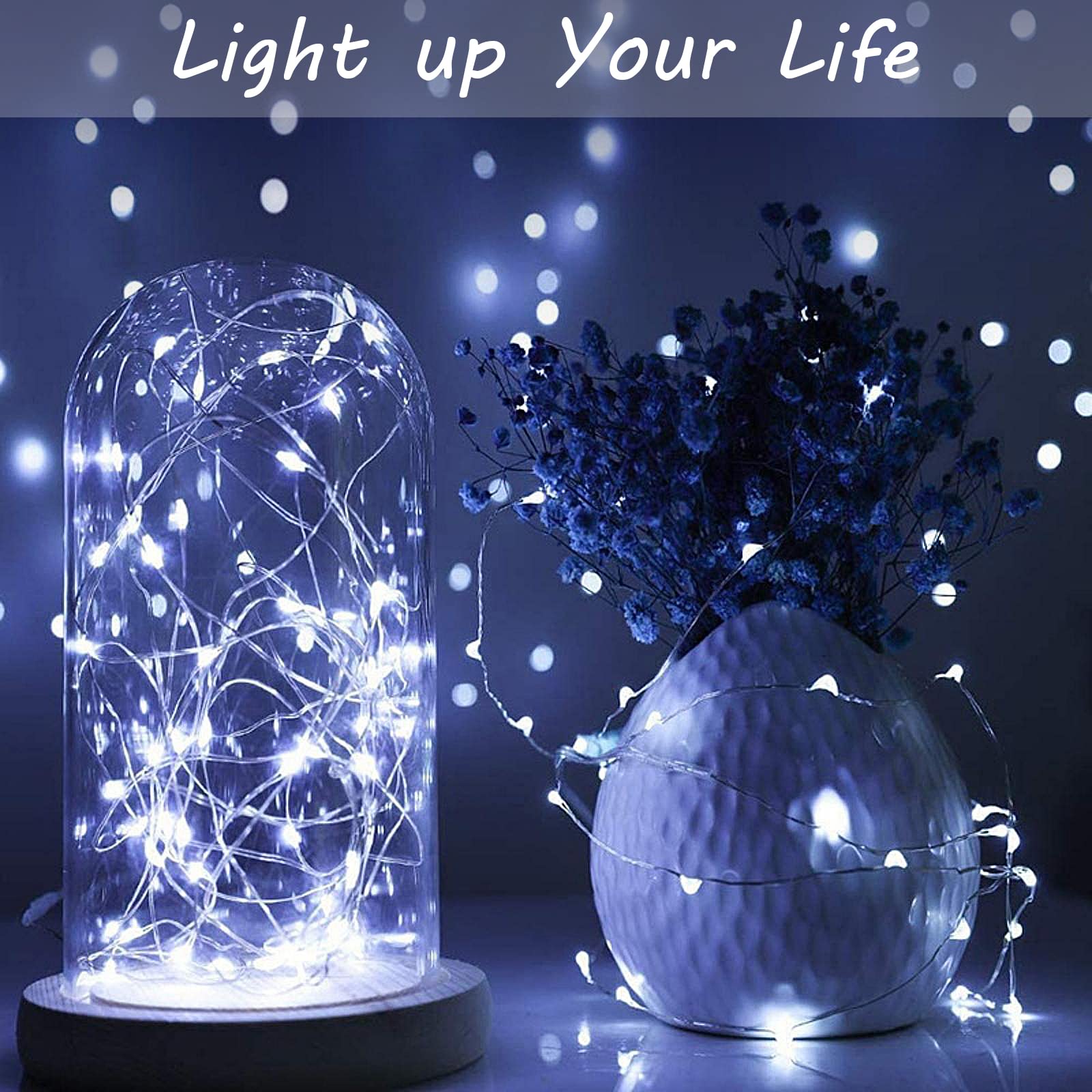 Guirlande Lumineuse LED 2m Blanc Froid - 15 Pack Piles Incluses Pour Décoration Fête