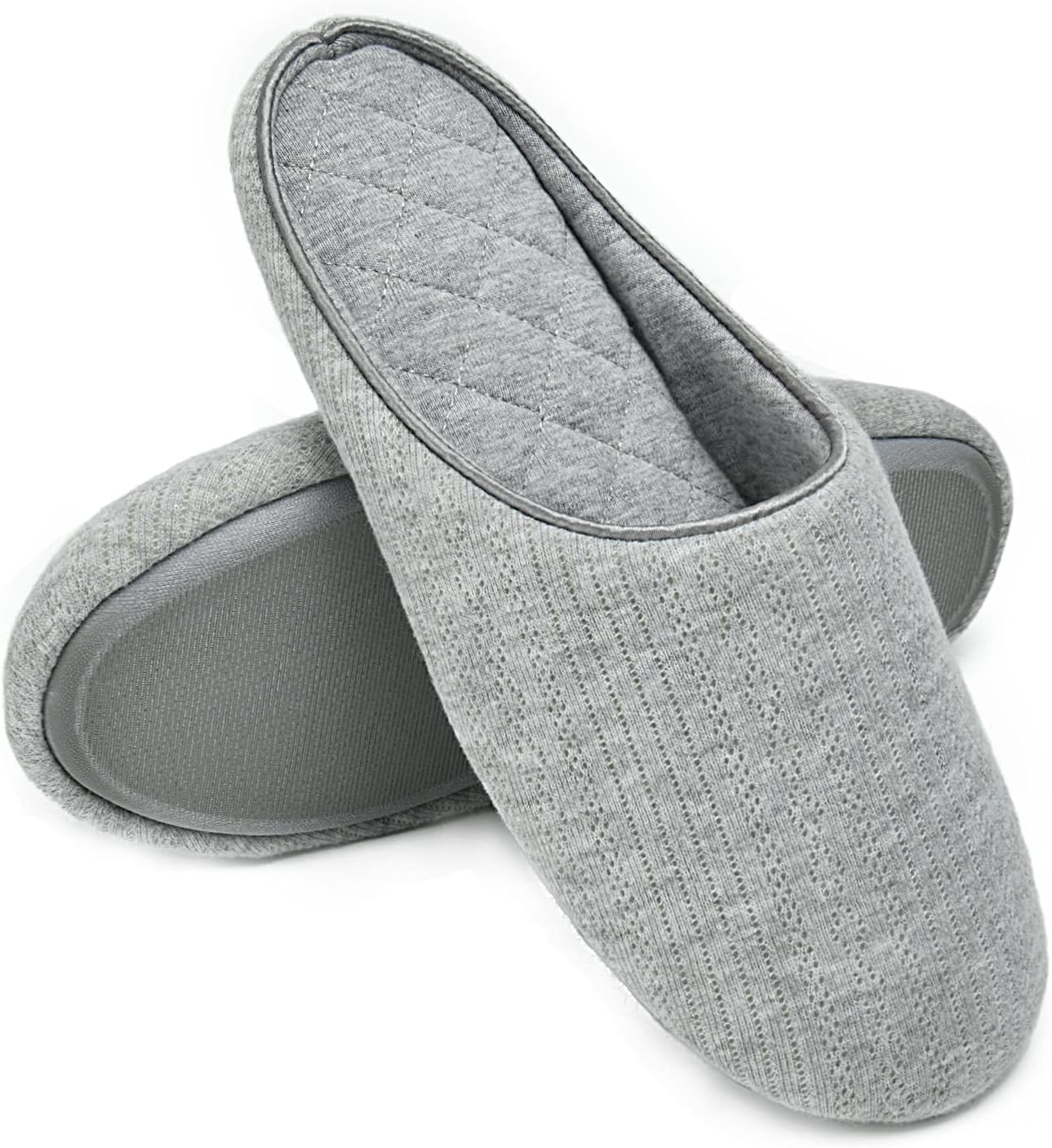 Temi Womens House Slippers Indoor,Lightweight Soft Cozy Memory Foam Slip On Bedroom Slippers for Women,Comfy Women's Washable Cotton Home Slippers Closed Toe Size Gray Pink Blue