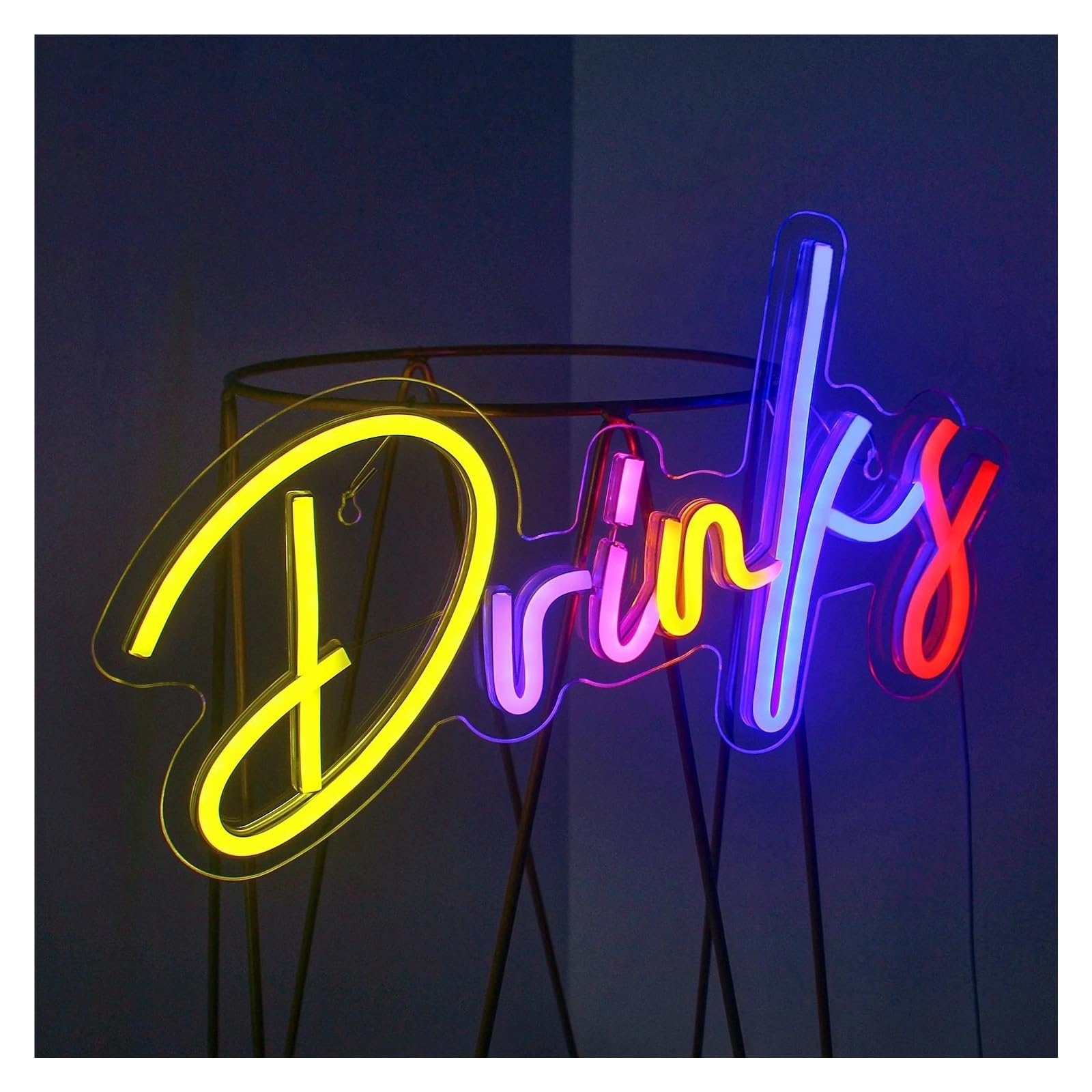 LEMST Sign Lamp Commercial Neon Signs USB Powered, Drinks Lettera Neon Lights Suitable for Shop Decor Dimmable Night Lights 25cmx40cm(C)