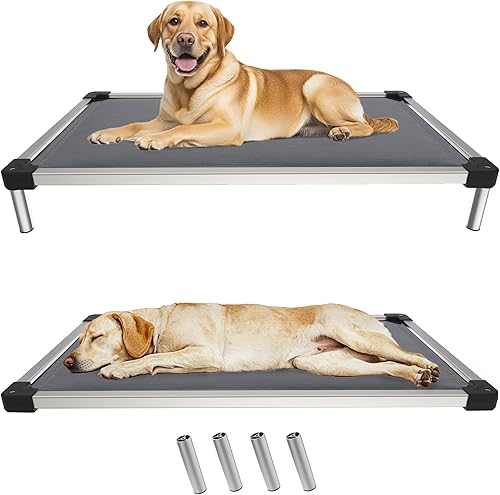 FXW TitanNest - Cama elevada para perros a prueba de masticación, cuna elevada para uso en interiores, exteriores y campamentos, cama acolchada