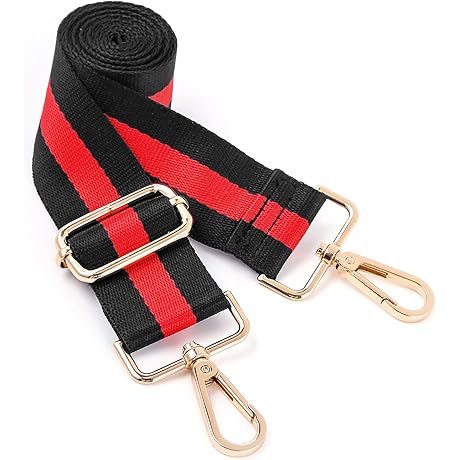 Red and Black Purse Strap Replacement Crossbody Handbag Adjustable Shoulder Strap With...