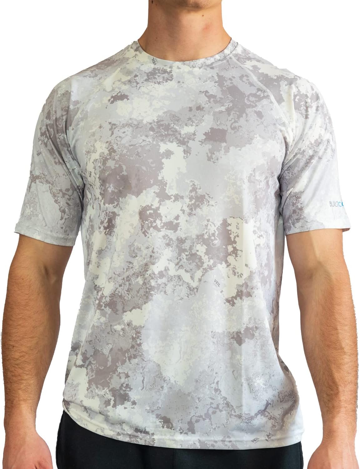 BUILTCOOL Men’s Crew Neck Raglan Shirt – Quick Dry Shirts for Men, Instant Cooling Moisture Wicking, UPF 50 Sun Protection