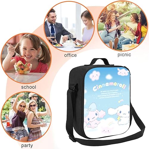 Miniatura 5 de Cinnamoroll - Lindas bolsas de almuerzo para mujeres, bolsa térmica de dibujos animados, lonchera para adultos, oficina, trabajo, picnic, viajes