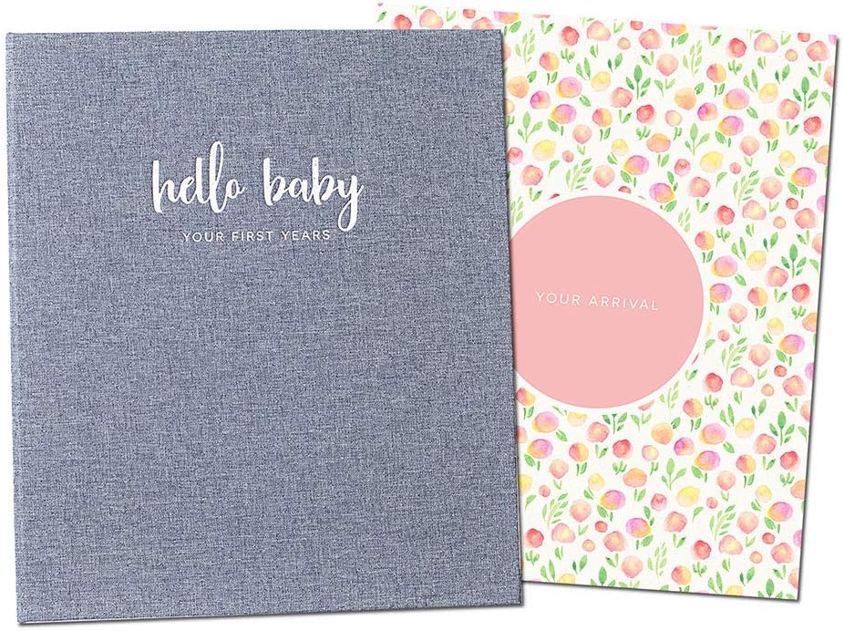 Minimalist Baby Memory Book For Girls | Keepsake Milestone Journal | LGBTQ Friendly | 9.75 x 11.25 In. 60 pages | Perfect Baby Shower Gift