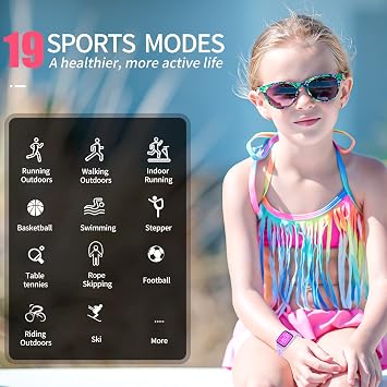 Kids Smart Watch with 20 Sports Modes, Fitness Tracker for Girls Boys Age 6+ with Sleep Monitor, Step Counter, Alarm Clock