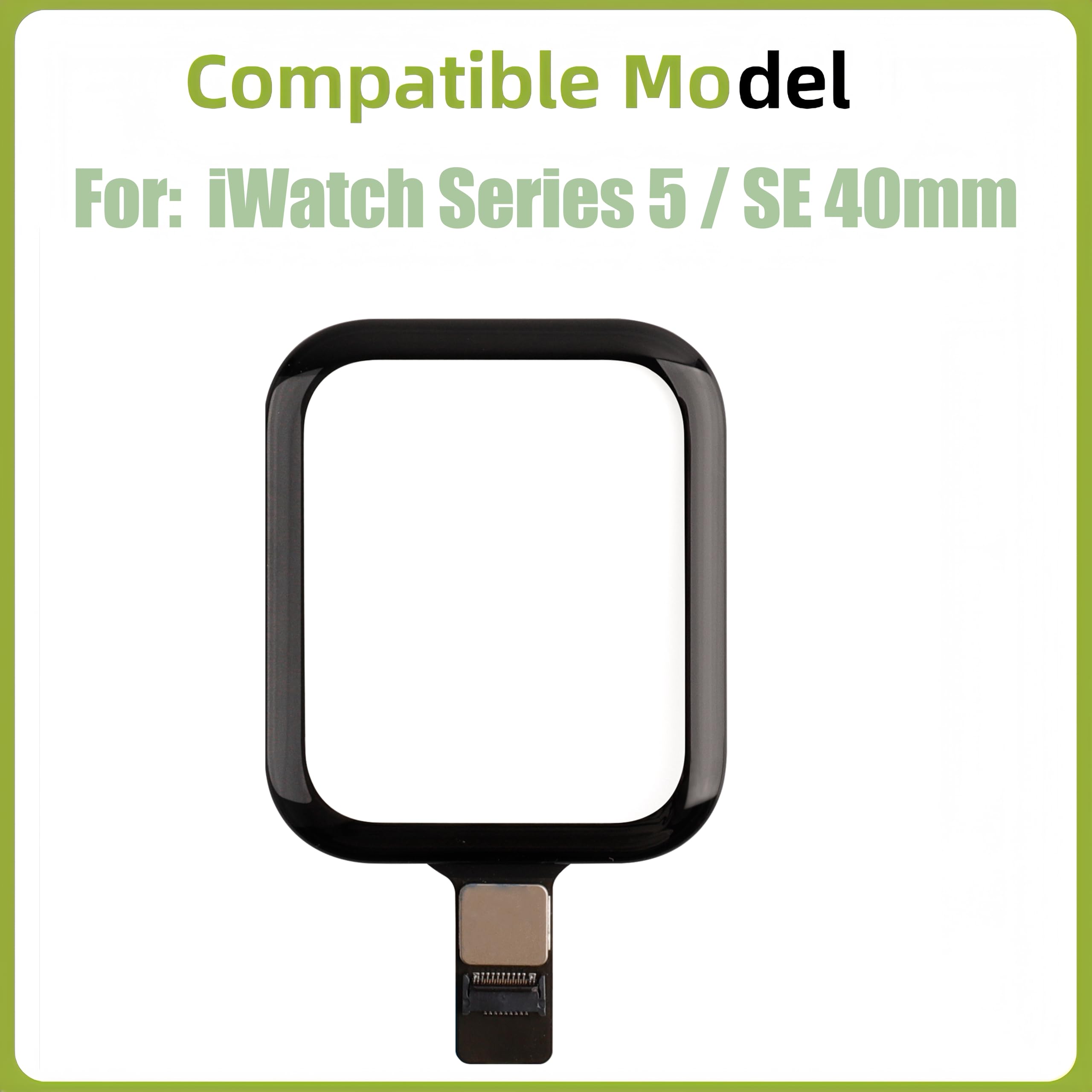 Pour Apple Watch Series 5 & SE 40 mm [avec fonction tactile] Kit de réparation d'écran en verre avant [avec colle OCA] [pas d'écran LCD] avec jeu d'outils