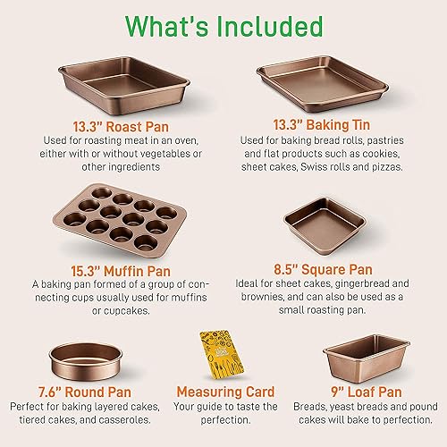 Miniatura 4 de NutriChef Juego de utensilios de cocina de cerámica antiadherente metálica, ollas y sartenes para hornear con tapas y utensilios, juego de 20