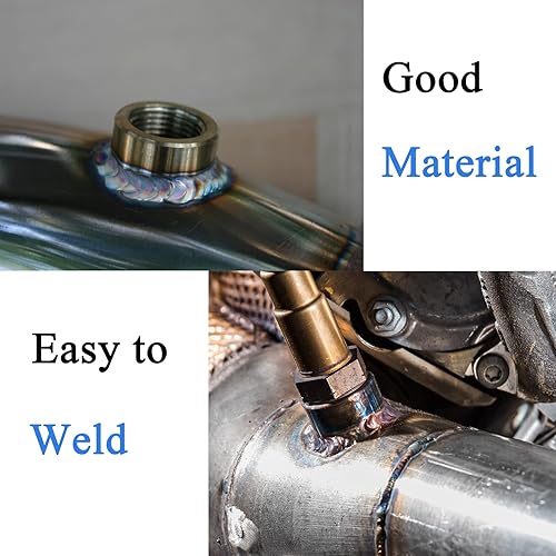 Miniatura 6 de HYAT 2 pares de sensores de O2 Bung universal de acero inoxidable M18 M18-1.5 soldadura oxígeno aire combustible medidor de relación (2 bungs2