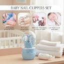 GLUN® Baby Care Set, Capsule Shape Pack, 4-in-1 (Anti-Pinch Nail Clipper, Scissor, Nail File, Tweezer) Blue Colour Baby Manicure Set for Newborn, Infant & Toddler gallery image