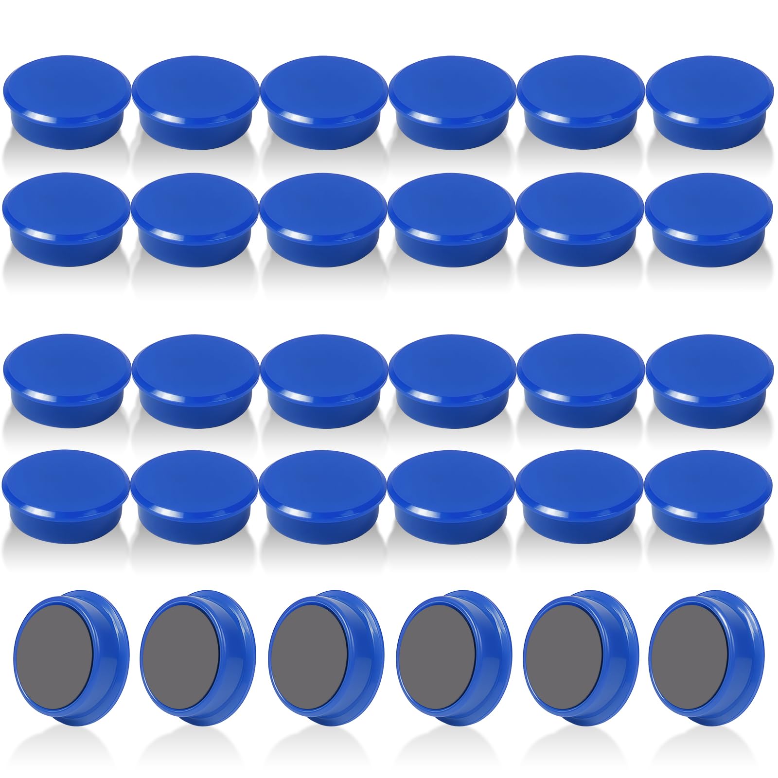 QOJOPU Fridge Magnets, 30PCS Strong Magnet - Blue Round Decorative Mini Magnets Heavy Duty for Crafts, Notice Board - Small Cute Whiteboard Magnets or Adults, Office, School, Classroom - Magnetic Dots