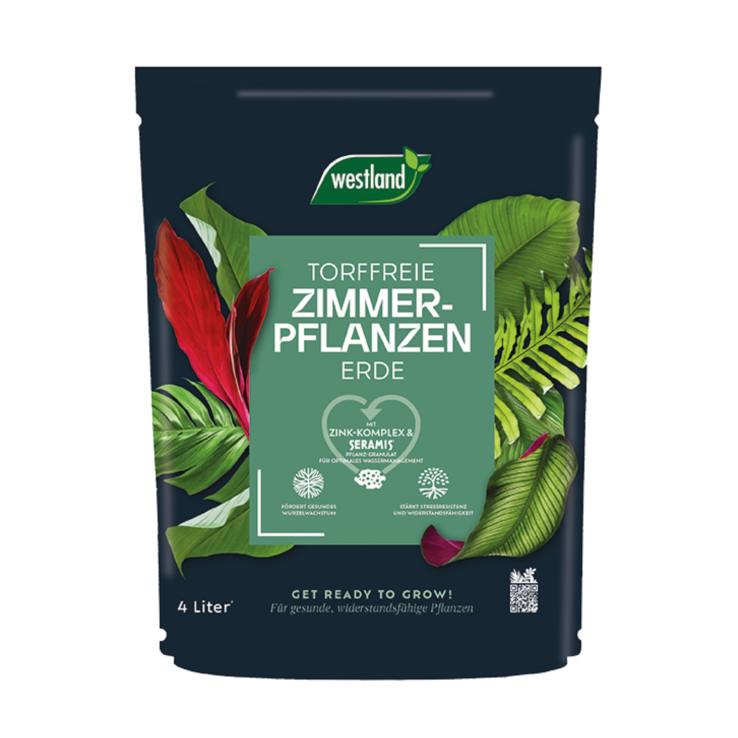 Westland Zimmerpflanzen Erde, 4 l – Erde mit Tongranulat für EIN gesundes Wachstum, Blumenerde für eine ideale Wasser- und Nährstoffverteilung