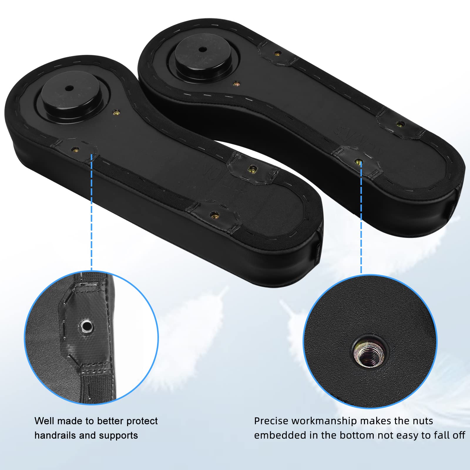 NOKINS Golf Cart Armrest with Cup Holder, No Drilling Required, for Club Car EzGo Yamaha Rear Seat Kit ,Fits 1-inch Square Tube