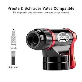 CO2 Inflator Kit with 6 x 25g CO2 Cartridges - Presta & Schrader Valve Compatible - CO2 Bike Pump for Road and Mountain Bikes