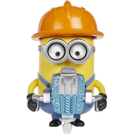 Mattel Minions GMF03 : Auf der Suche nach dem Mini-Boss" Loud N’ Rowdy Dave, sprechende Actionfigur mit Presslufthammer, Filmfigur-Spielzeug, für Kinder ab 4 Jahren