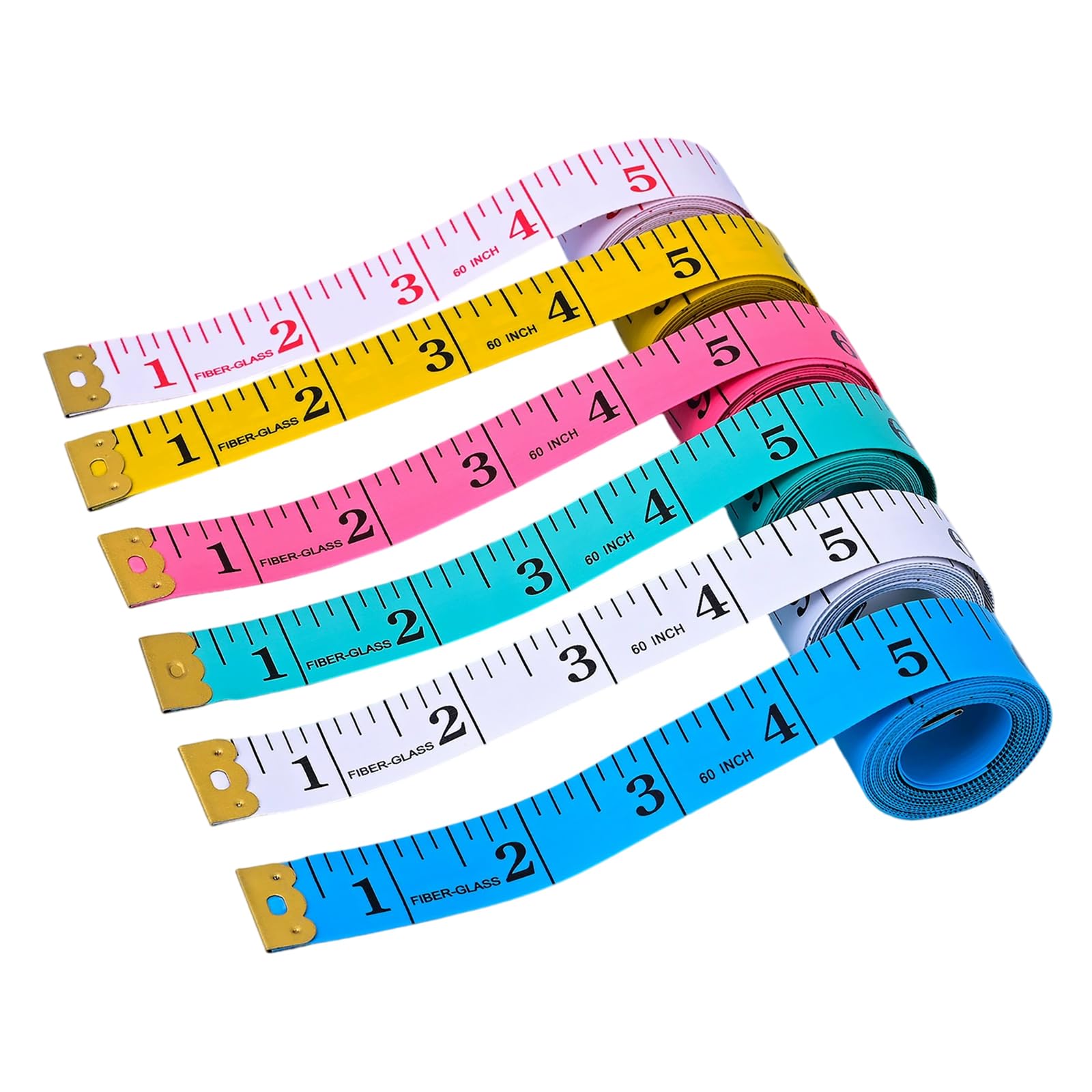 6 Piezas Cinta Métrica Blanda de Doble, Cinta de Costura, Cinta Métrica Corporal, 150cm