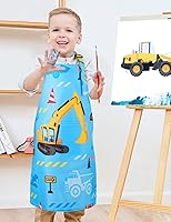 Vista 5 de WERNNSAI Paquete de 2 delantales para niños pequeños, delantales artísticos para niños pequeños
