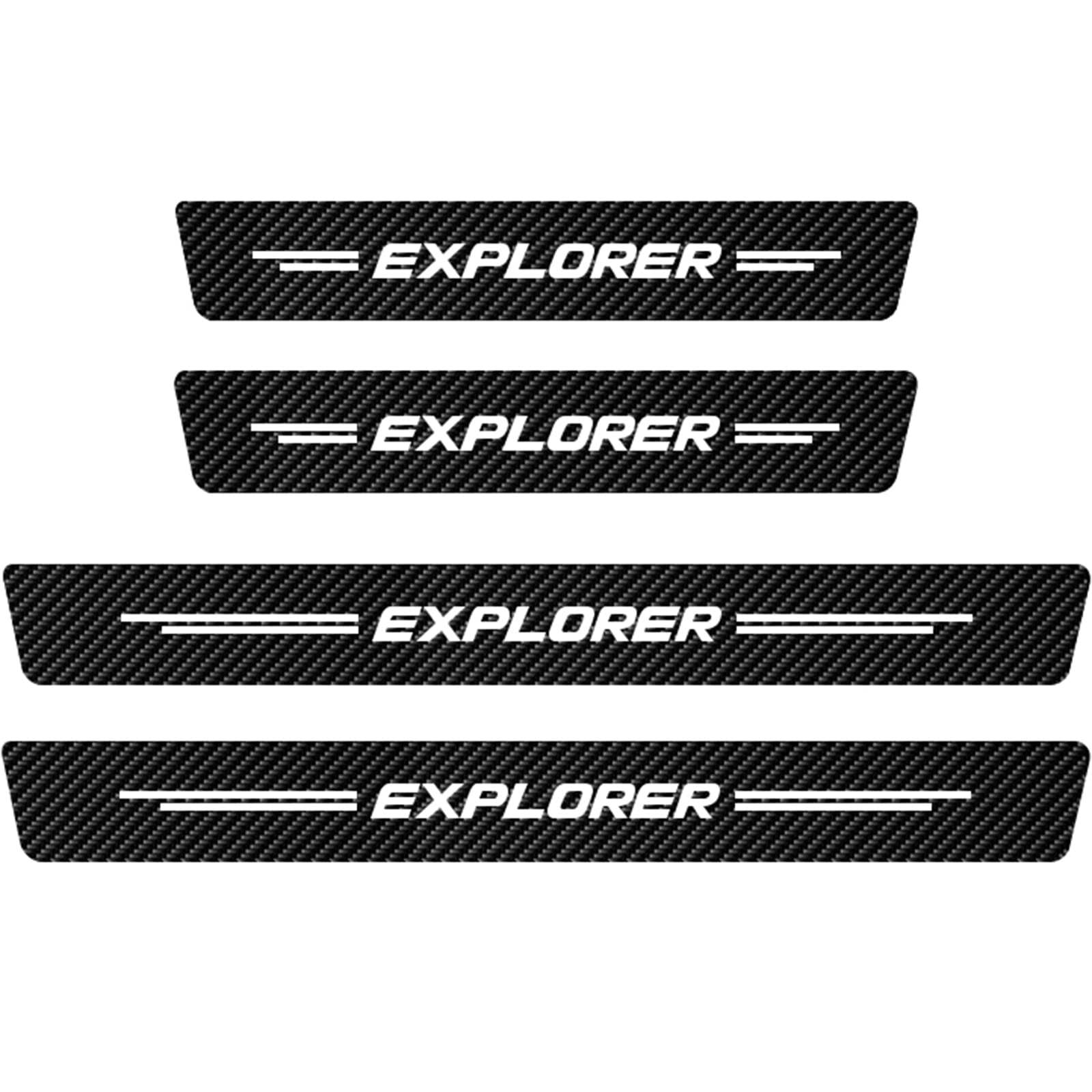 Eagleg Explorer 4Pcs Door Sills Scuff Plate Sticker For Fo-Rd Fiesta Focus Etc Multi Model Series, Carbon Fiber Car Door Sill Protector Film Welcome Pedal Plate Guards Strip Car Styling Accessories,