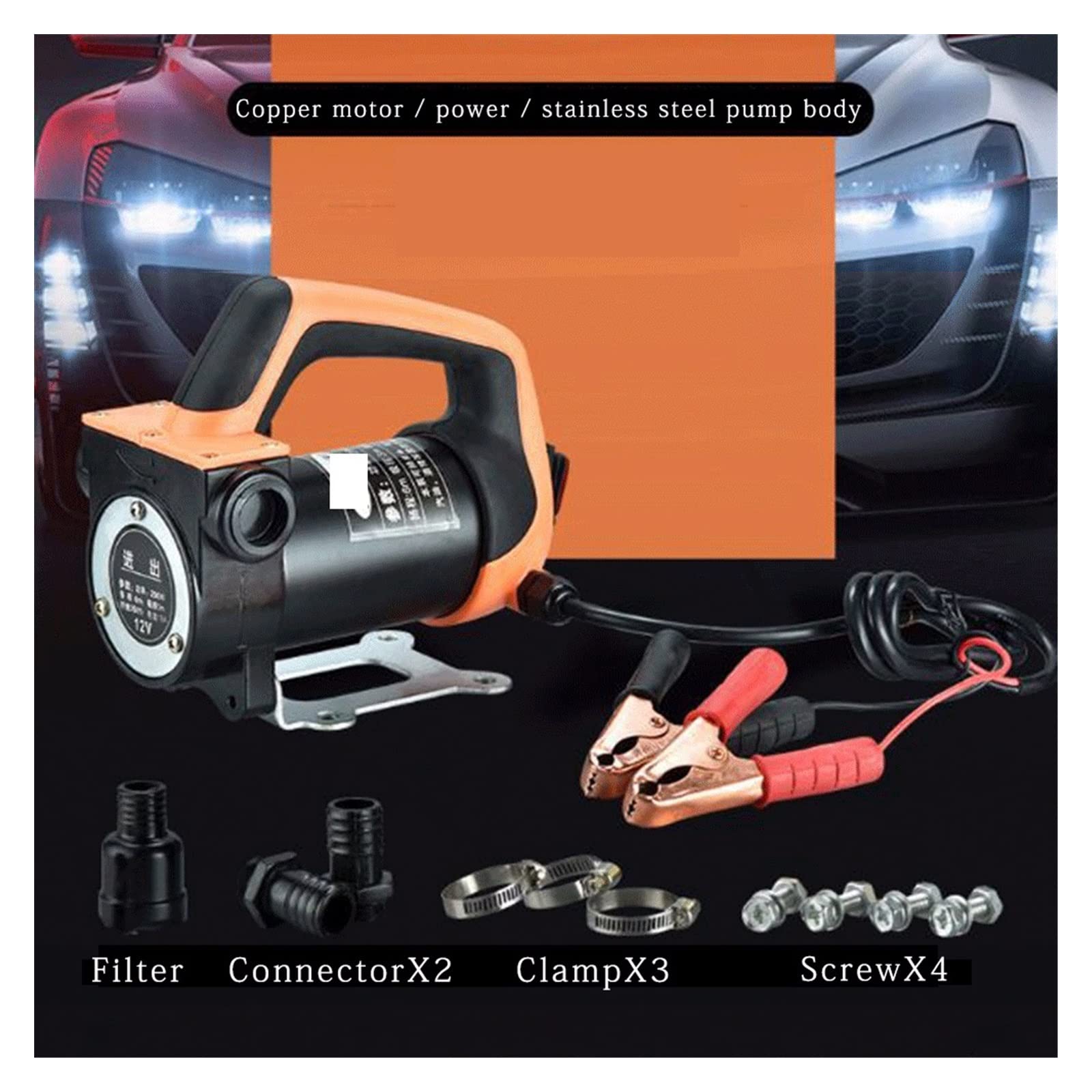 Pompa Gasolio 12V 200W | 40L/Min, Con Filtro, Per Camion, Diesel O Cherosene, Ghisa - Foto 5