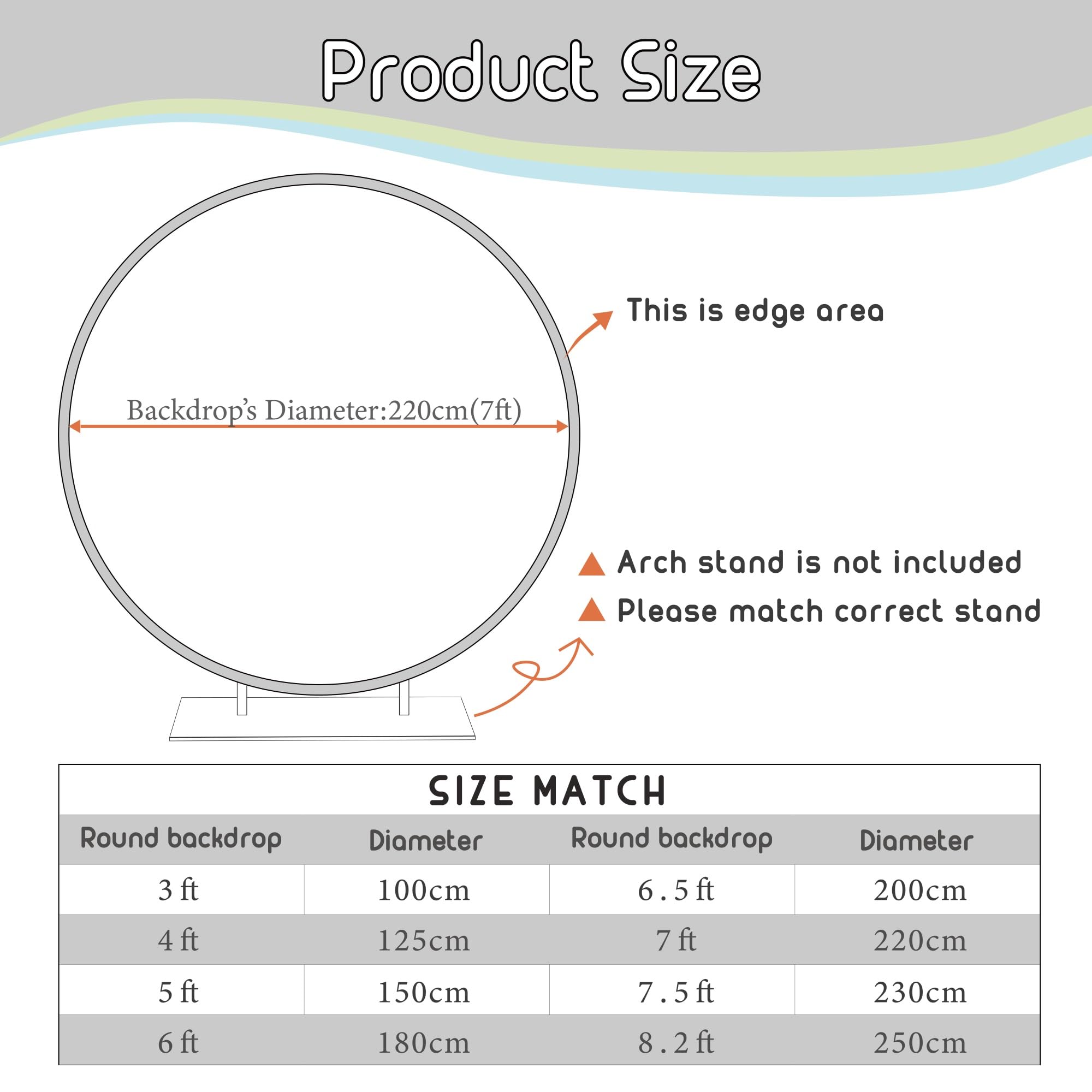 BELECO 185cm Toile de Fond Ronde personnalisée avec Image, Logo et Texte, Parfait pour Anniversaire, Baby Shower, Mariage, décoration de fête et Shooting Photo Studio