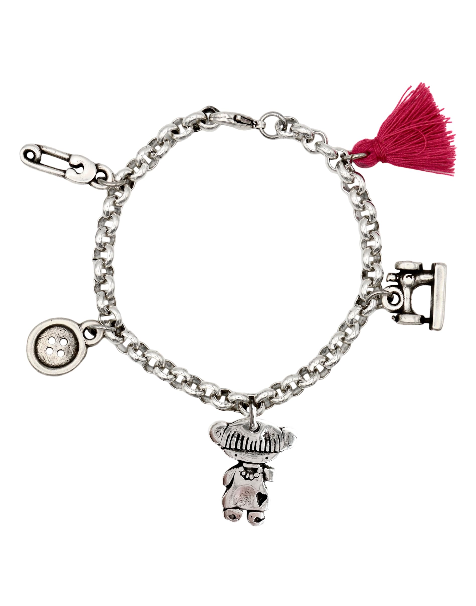 Always | Pulsera de Profesiones con Charms Cadena de Zamak con Baño de Plata (Costurera)
