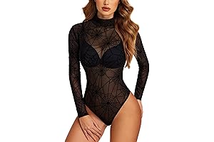 Sultry Embrace: Long Sleeve Mesh Bodysuit for Sensual Nights