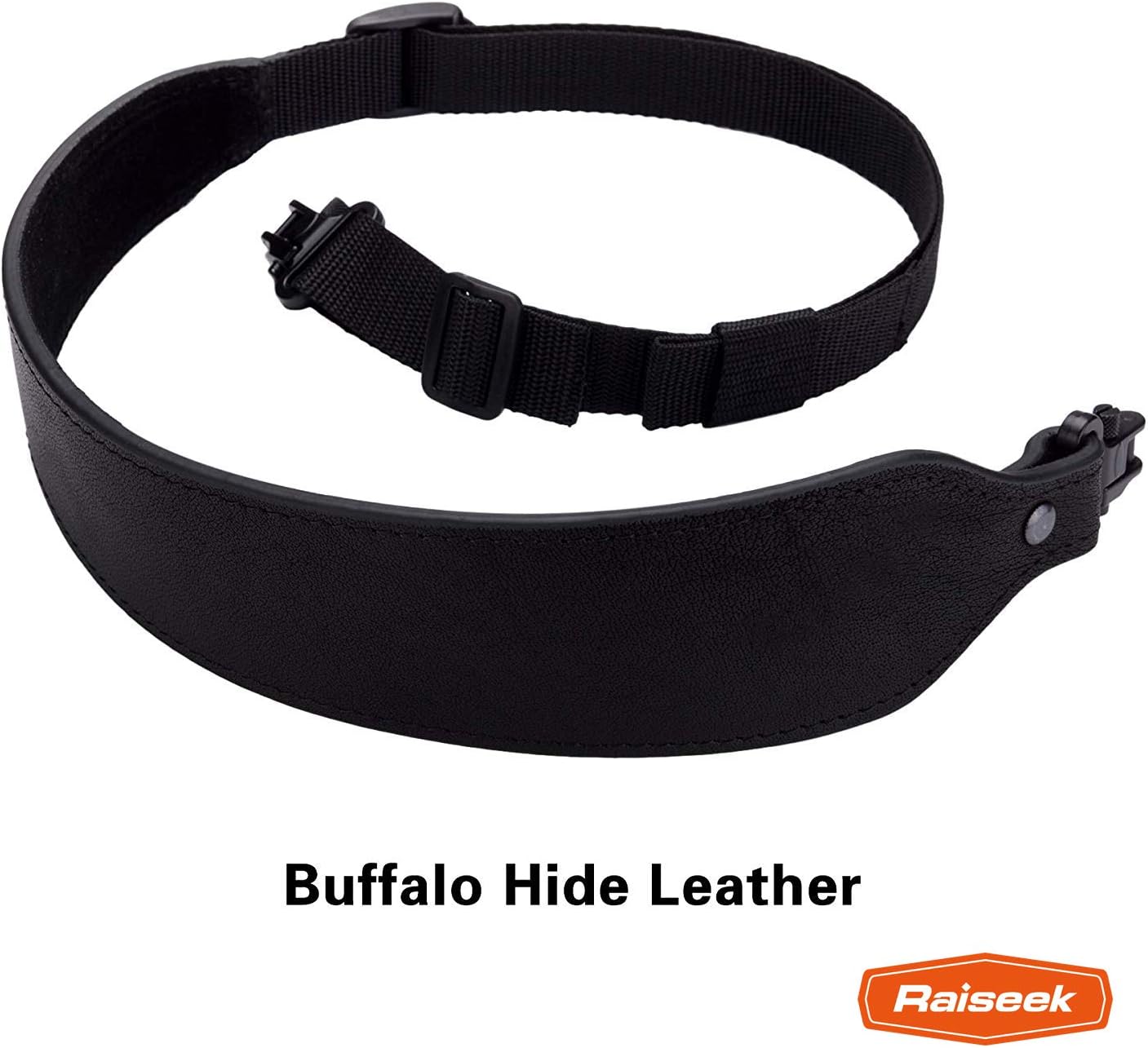 Raiseek Rifle Sling Buffalo Hide Leather Sling with Swivels, Durable Gun Strap, Metal Hardware 1" Wide