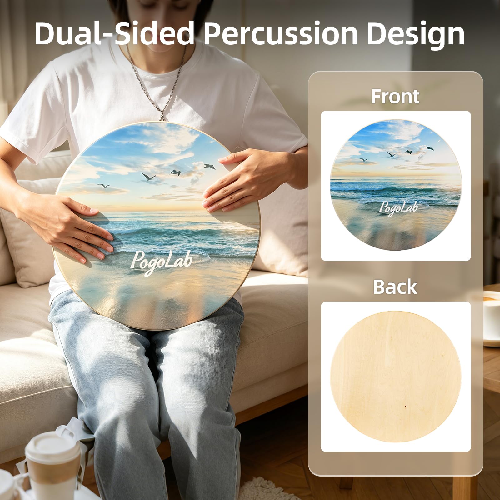 POGOLAB Ocean Drum 38,1 cm, strumento di meditazione di guarigione del