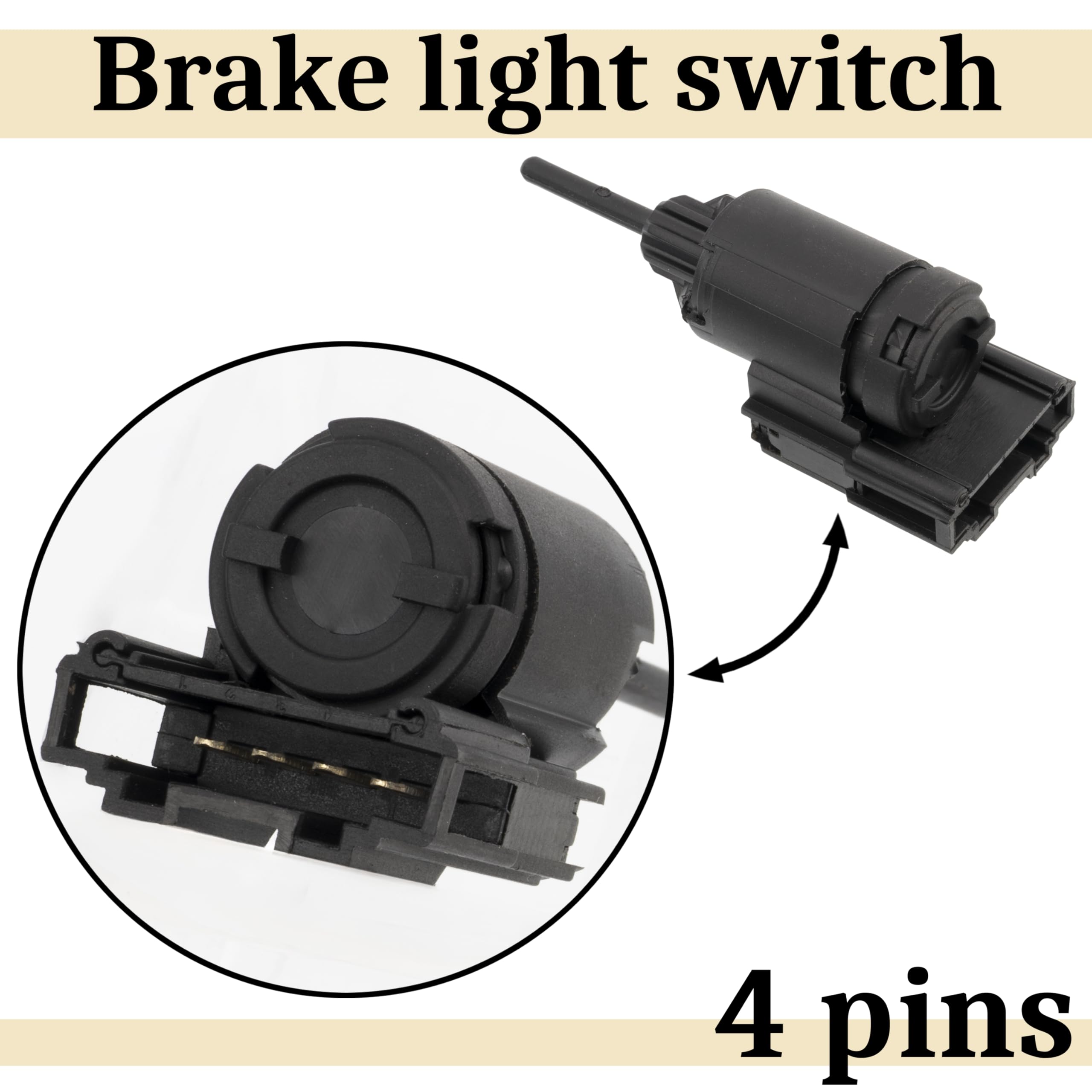 Contacteur Feux Stop 4 Pins - Compatible VW/Audi OE 1J0 945 511B/C/D/E | Pièce Rechange Automobile