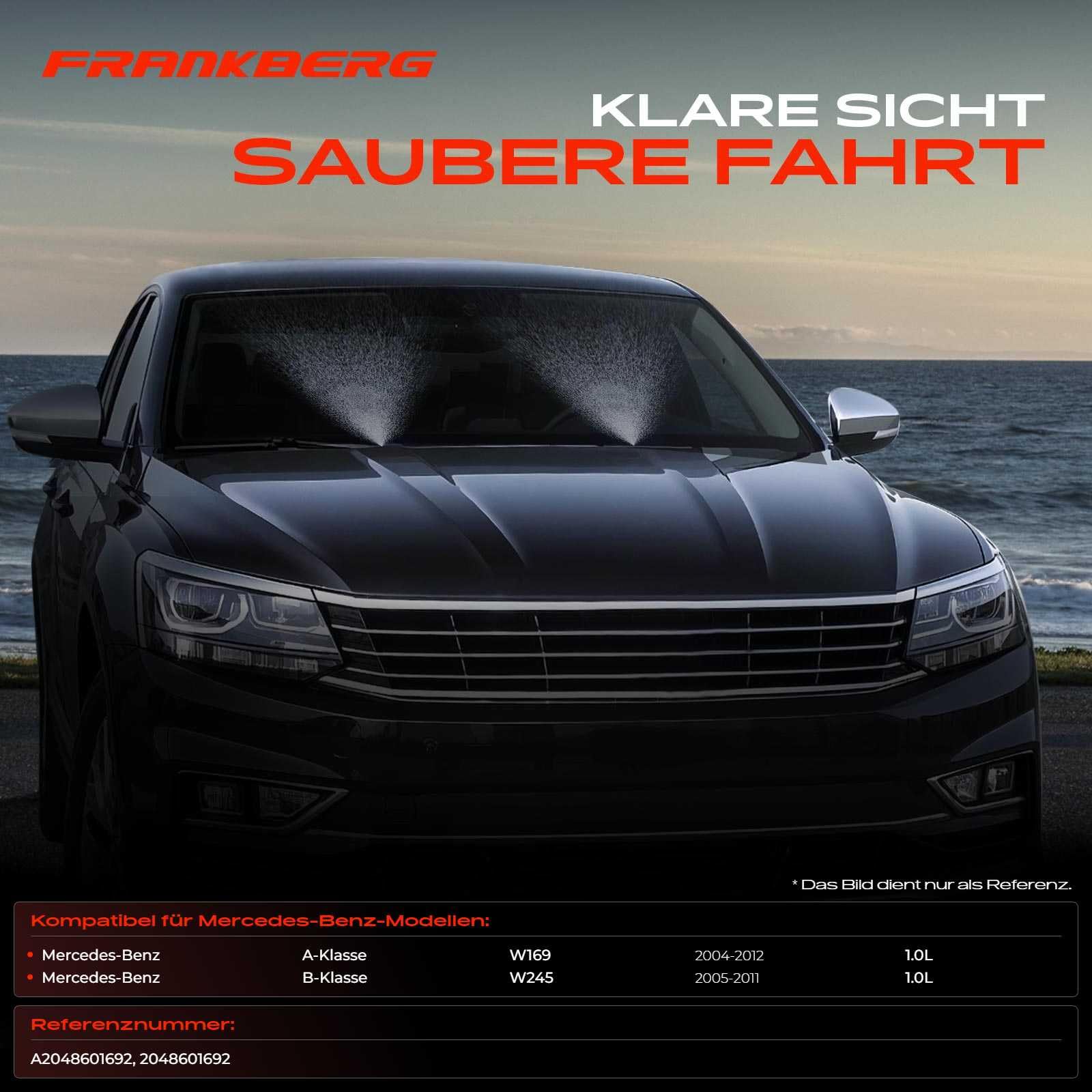 Frankberg Dysza natryskowa do spryskiwacza przednia szyba przednia lewa/prawa, kompatybilna z klasą B W245 B 150 B 160 B 170 B 170 NGT B hatchback Replace# A2048601692,2048601692