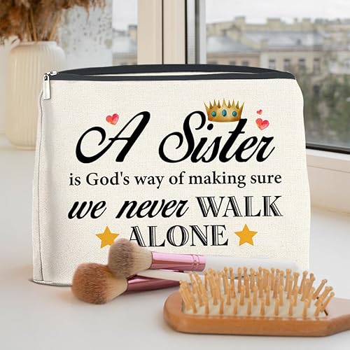 Miniatura 5 de TSUYAWU Regalos para hermanas de hermana hermano, bolsa de maquillaje de regalo para la mejor hermana, regalo para hermana de larga distancia,