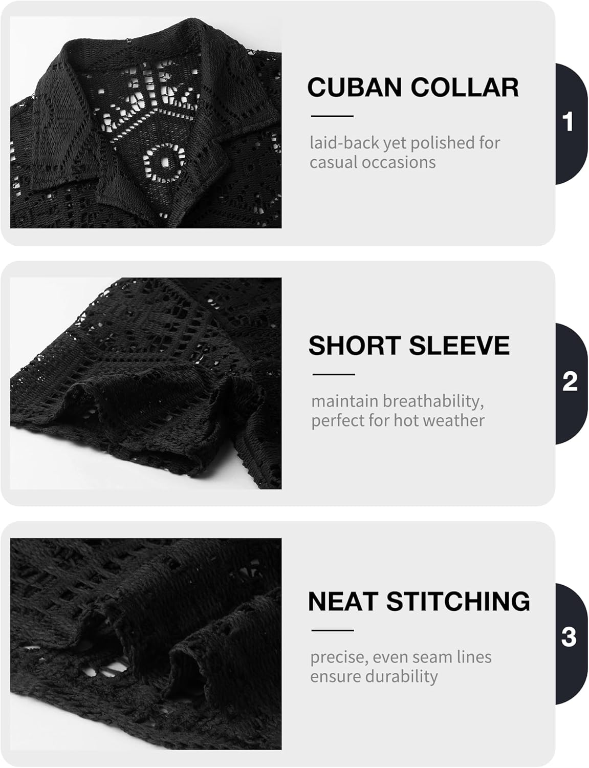 Mens Floral Lace Shirt Casual Mesh Sexy Sheer See Through Short Sleeve Beach Button Down Shirts - Image 5