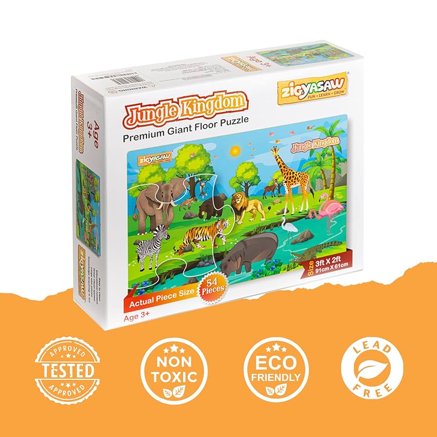 Amazon | ジャングルサファリ ジグソーパズル 動物パズル フロア