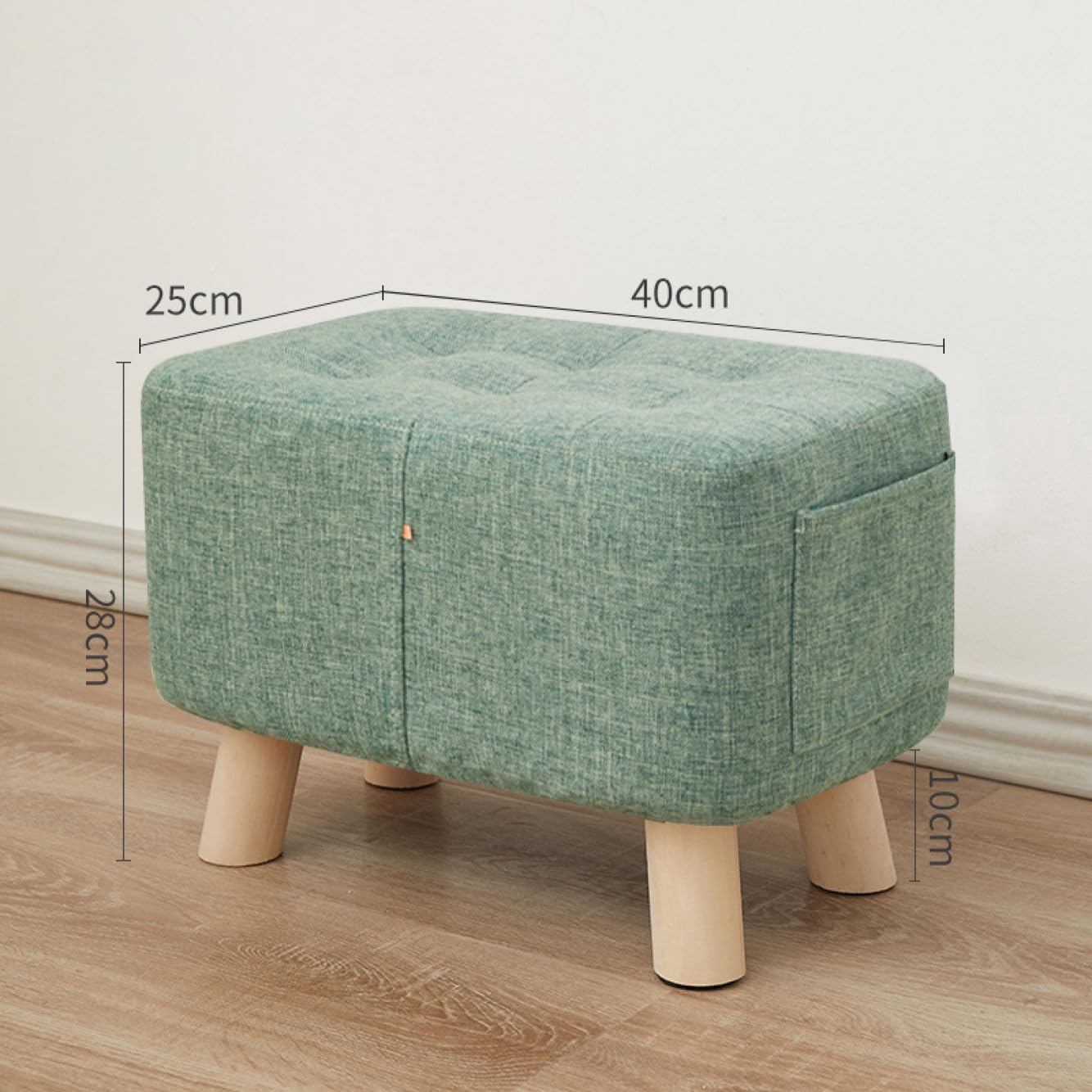 Amazon｜THLD オットマン スツール 高さ33cm グリーン1 腰掛け 足置き