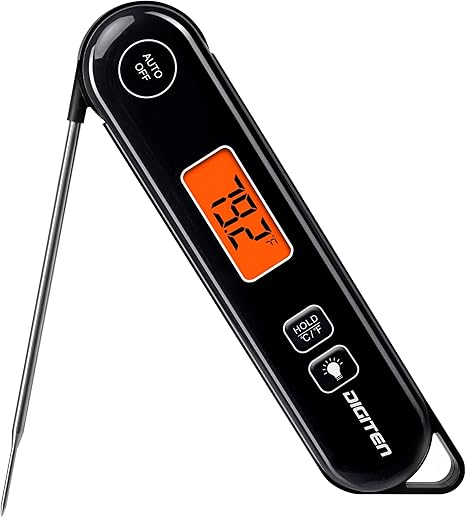 Review Digital Instant Read Meat Thermometer, Foldable Probe Waterproof Thermometer for BBQ, Kitchen, Food Cooking, Candy, Deep Fry, Grill, and Roast Turkey, Black Review Digital Instant Read Meat Thermometer, Foldable Probe Waterproof Thermometer for BBQ, Kitchen, Food Cooking, Candy, Deep Fry, Grill, and Roast Turkey, Black
