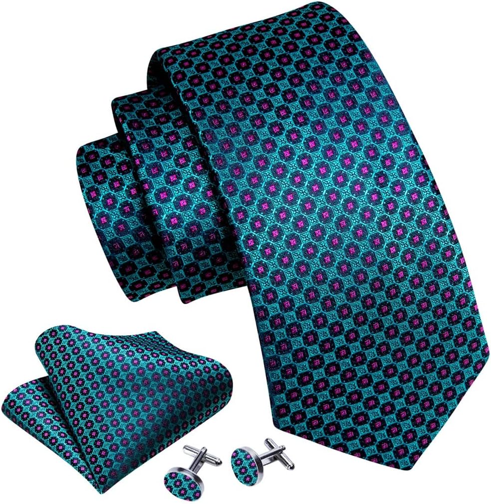 YMGSCC(君を愛してる) カフス セット ウェディング メンズ ティール ブルー グリーン レッド チェック柄 フラワー ペイズ