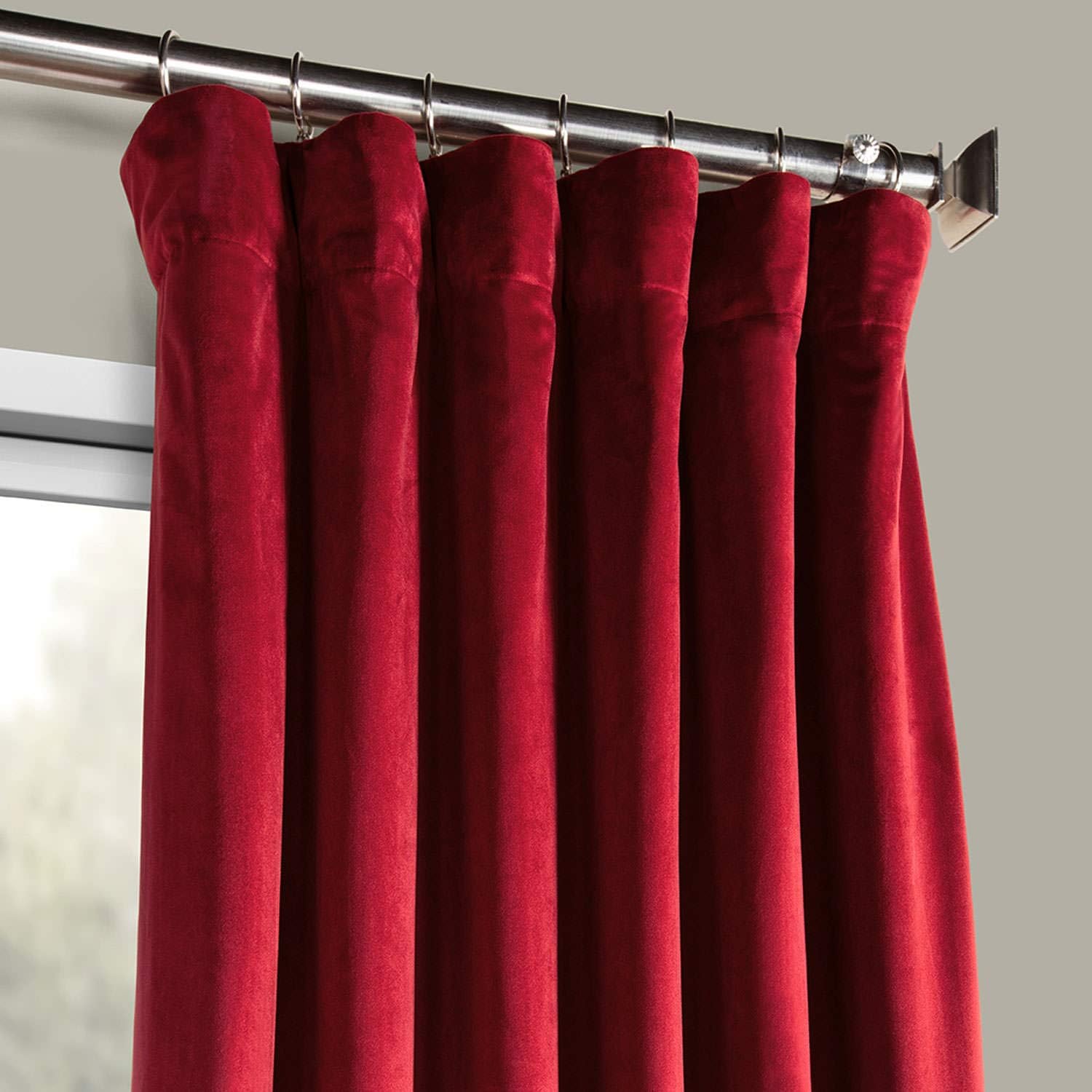 Blасk Frіdау - 70% оƒƒ HPD Half Price Drapes VPYC Heritage Plush Velvet Curtain (1 Panel), 50 X 96, Cinema Red