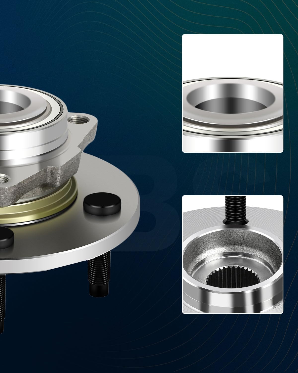 SCITOO 1 x Front Wheel Bearing and Hub Assembly 2002 2003 2004 2005 2006 2007 2008 For Dodge Ram 1500,Without ABS 5-Lug 3.7L 4.7L 5.7L 5.9L 8.3L 515072