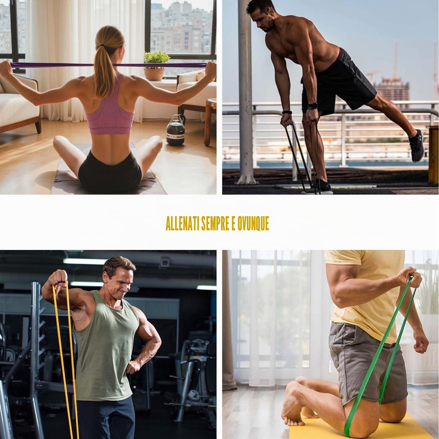 Set di 6 bande elastiche fitness,6 Livelli KG (6-77kg), Elastico Fitness per Trazioni, Bande Elastici Fitness con Borsa, Bande Elastiche di Resistenza,home gym,elastico palestra