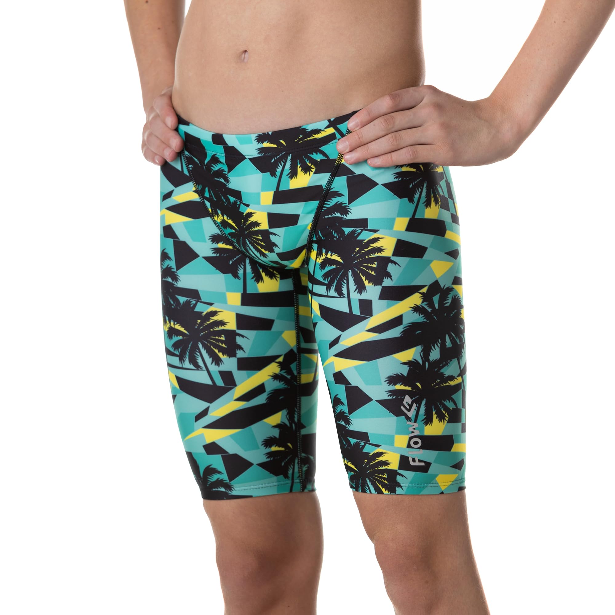 Flow Funky Swim Jammers - Jammer Swimming Shorts in Boys Size 24 to 30 with Eight Radical Swimsuit Designs to Choose from (Tropic 26)