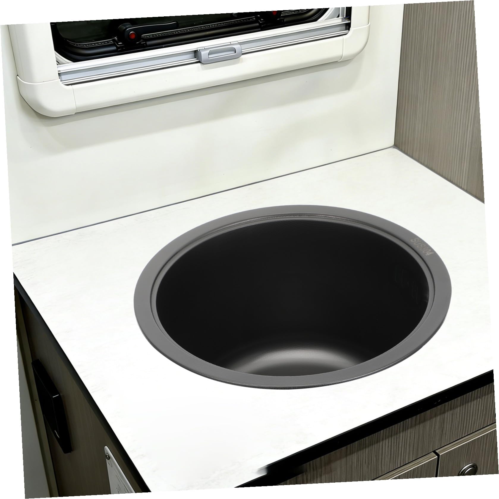 Alipis Fregadero Mini Tamaño 30x28x17 Cm de Acero Inoxidable 304 Redondo con Kit de Desagüe y Doble Instalación Flexible para Cocina Exterior y Camper