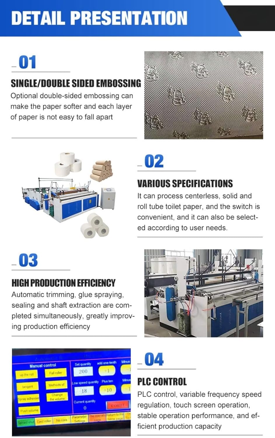 Industrial Tissue Paper Machine Production Line System for Roll Paper and Napkin Manufacturing Automatic Rewinding Cutting Equipment for Factory Use Customizable Options Available