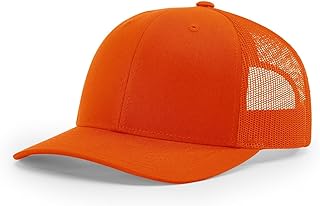 Richardson Unisex 112 Trucker Adjustable Snapback Baseball Cap, Orange, One Size Fits Most