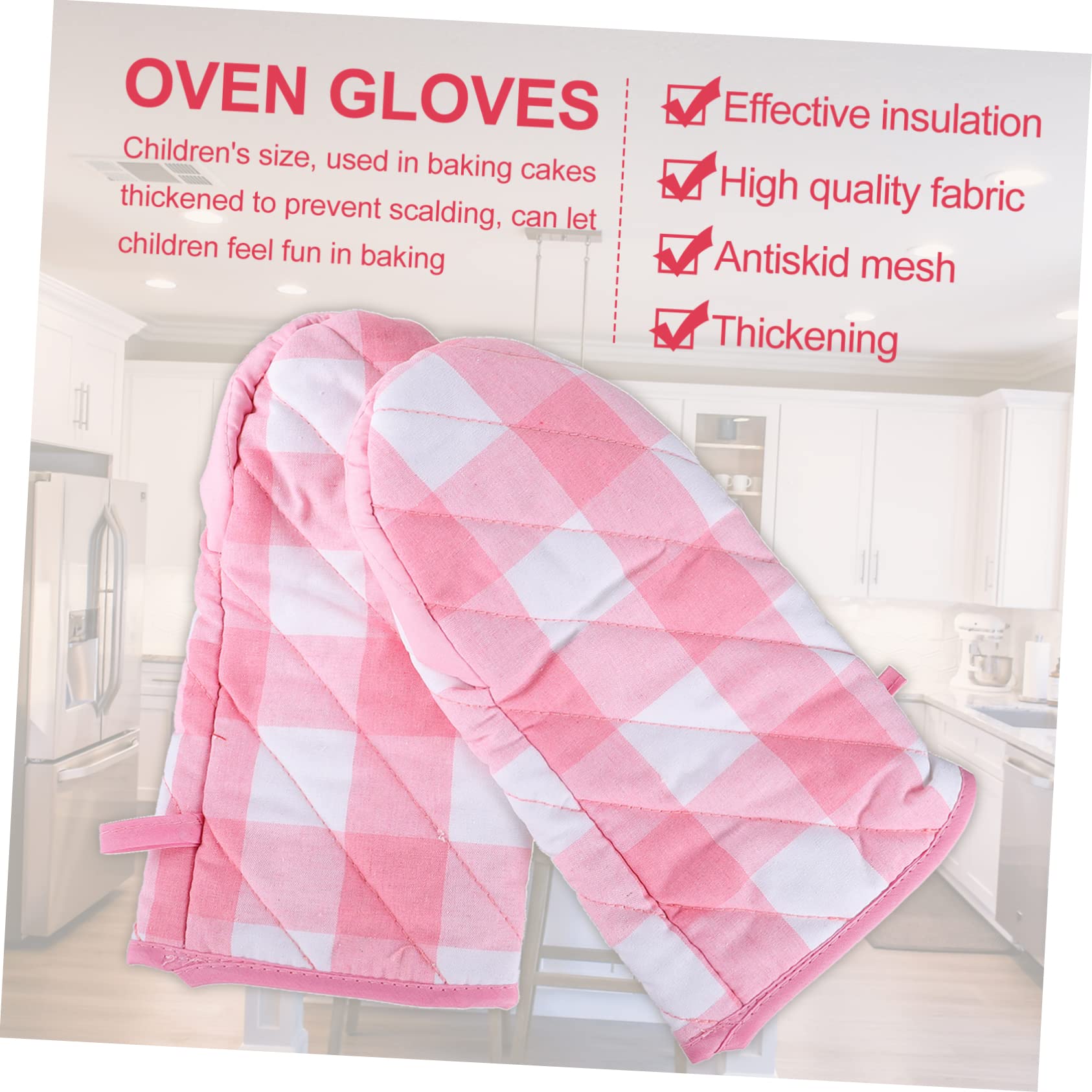 ULTECHNOVO 6pièces De Cuisine Résistants Chaleur Mitaines De Four à Motif Carreaux pour Et Barbecue Accessoires pour Maison Et Cuisine