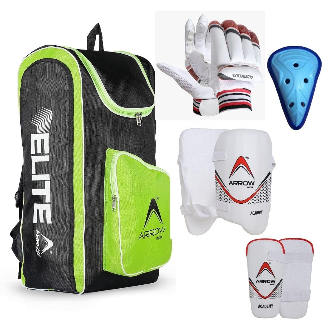 Arrowmax Elite Bag with Elbow, Thigh, Gloves, and Cox Cricket Kit - Complete Sports Package Cricket Kit Full Set with Carry Bag (BOY) (B0CL6DZ3VM) Amazon Price History, Amazon Price Tracker
