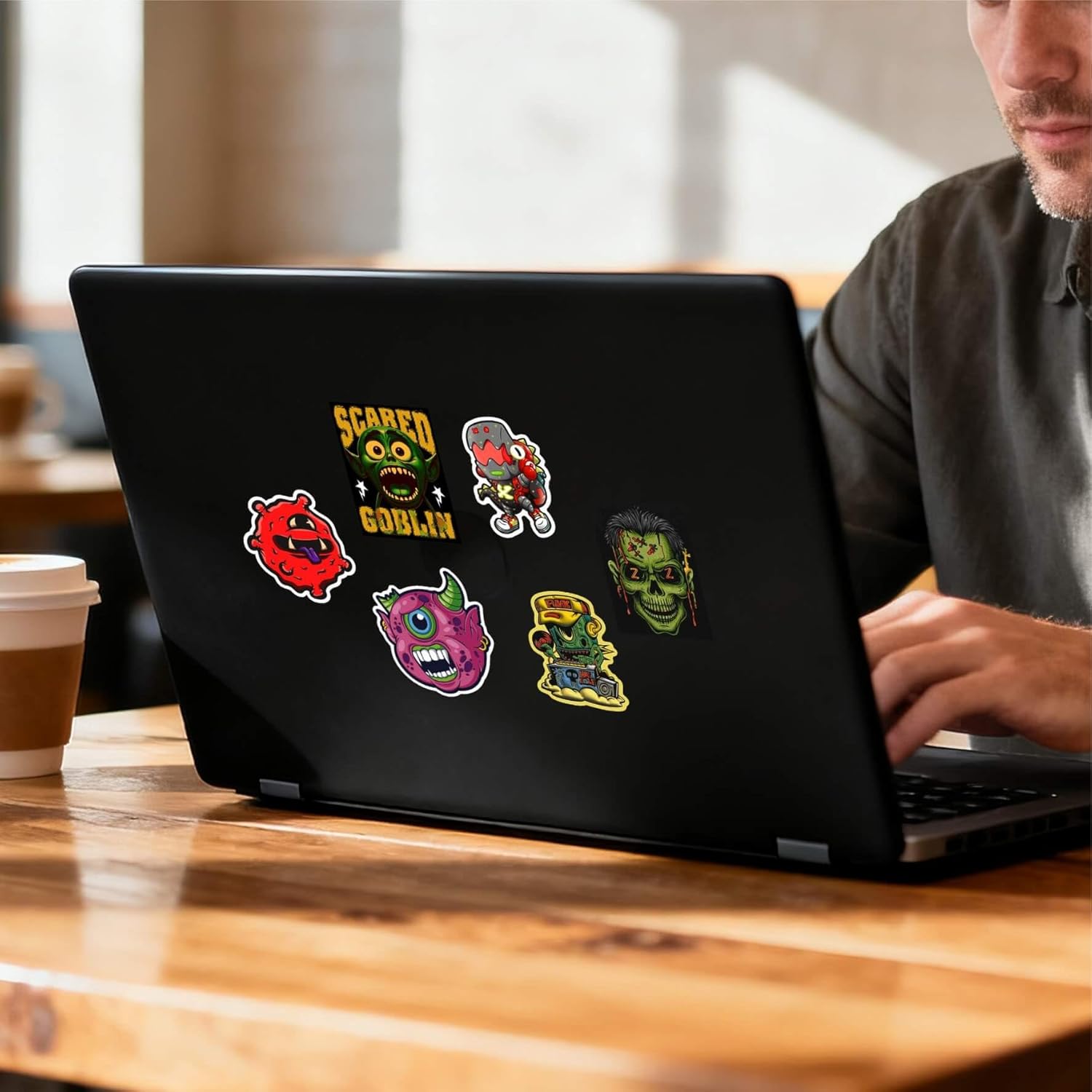 UV DTF Stickers & Vinyl Stickers Bundle, 2 in 1, 50 Unique Designs, Waterproof, Monster High Definition Skull Decals for Cups, Tumblers, Gifts, Laptops, DIY Crafts & Decor, 25 Transfer+25 Removable