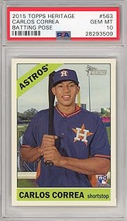 Graded 2015 Topps Heritage Carlos Correa #563 Batting Pose Rookie RC Baseball Card PSA 10 Gem Mint