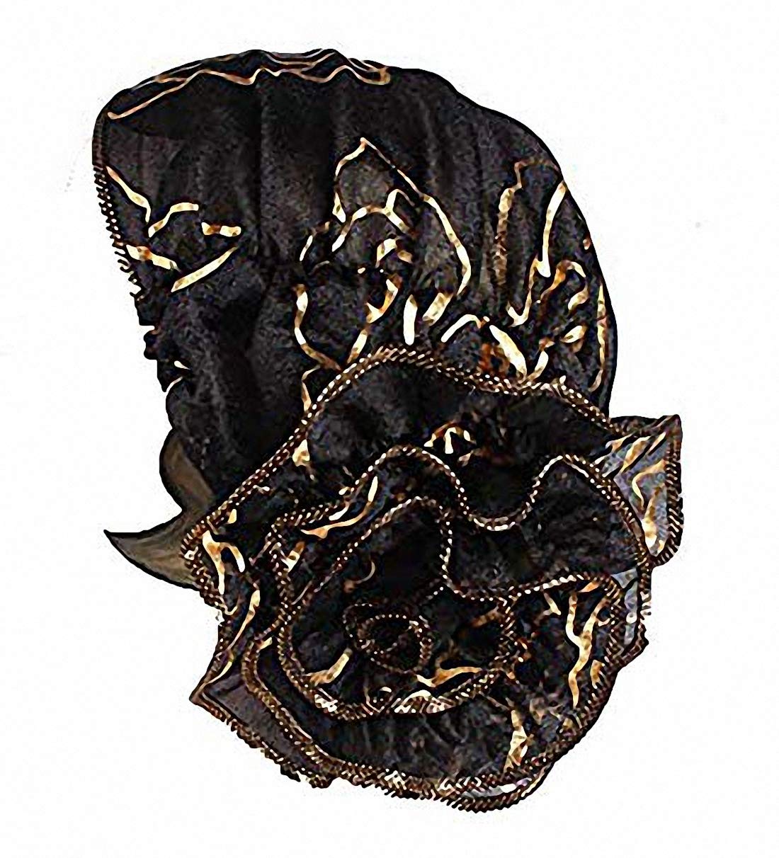 Ulalaza Women's Black Chemo Headwear Turbans Head Scarf Headwraps Cancer Hats Sleeping Hats Night Cap