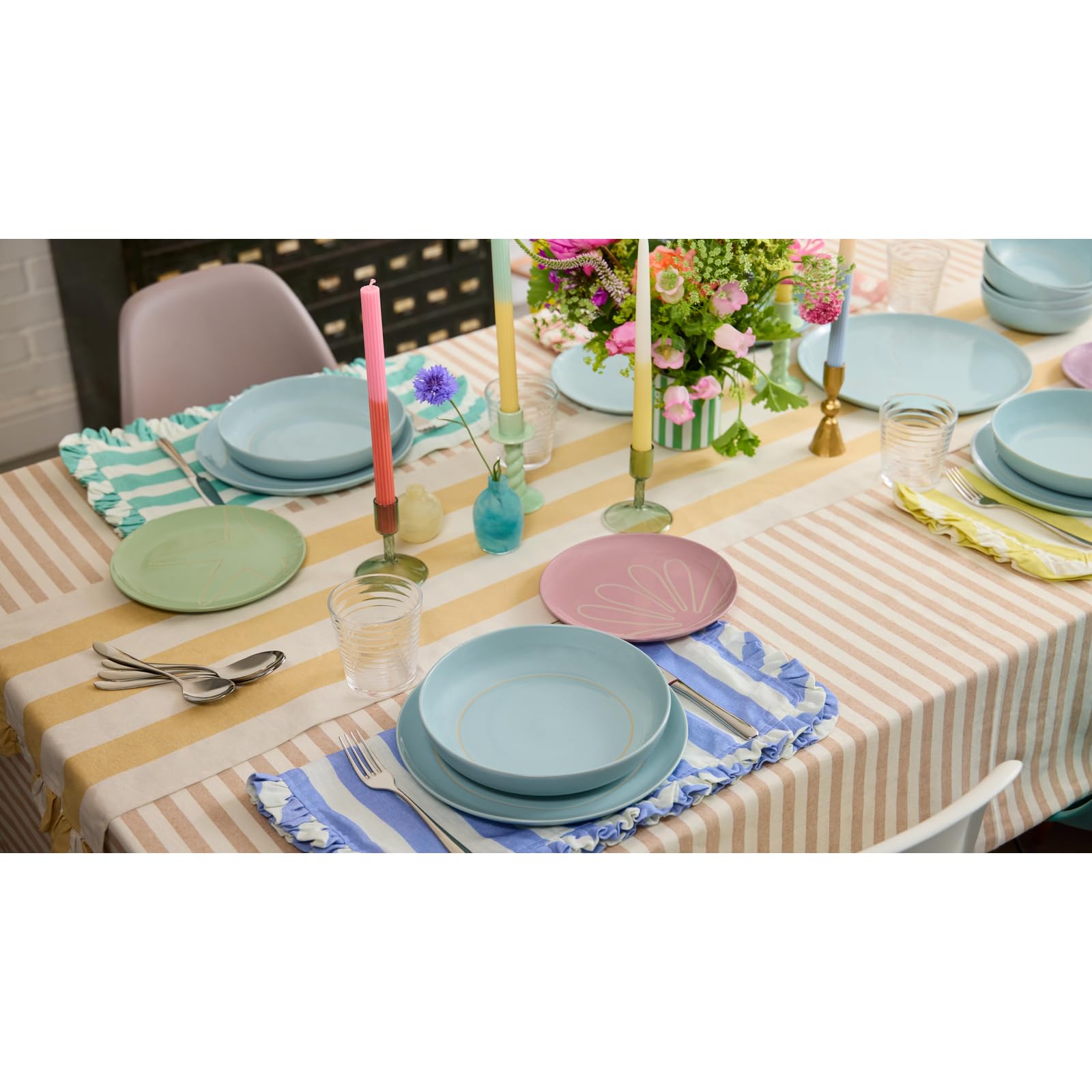 Royal Doulton Tilly Ramsay 1081176 - Set di 4 piatti in gres, colore: Blu