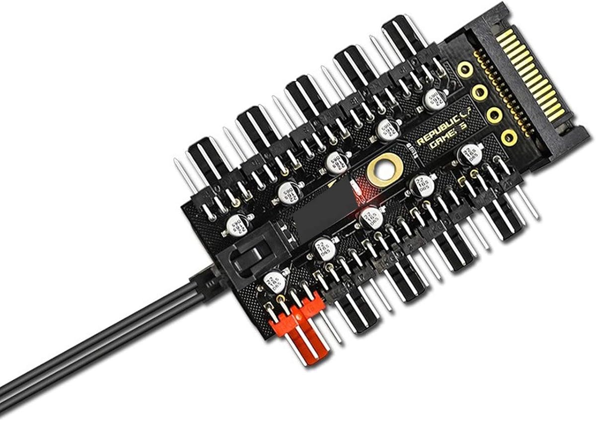 Fan Controller pc Chassis Fan Hub CPU Cooling Fan hub pc 10 Port 12 V SATA to Fan-Header with 4 Pin PWM Controller Corsair Fan Controller